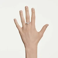Swarovski Classica open ring, Round cut, White, Sterling silver