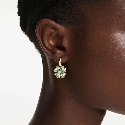Idyllia drop earrings, Set (3), Ladybird, clover, strawberry, Multicoloured, 18K gold finish