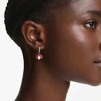 Idyllia drop earrings, Set (3), Ladybird, clover, strawberry, Multicoloured, 18K gold finish