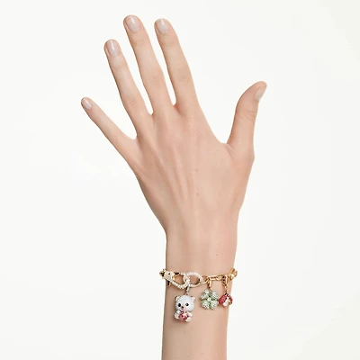 Idyllia bracelet, Mixed cuts, Mixed motifs, Multicolored, 18K gold finish