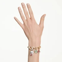 Idyllia bracelet, Mixed cuts, Mixed motifs, Multicoloured, 18K gold finish