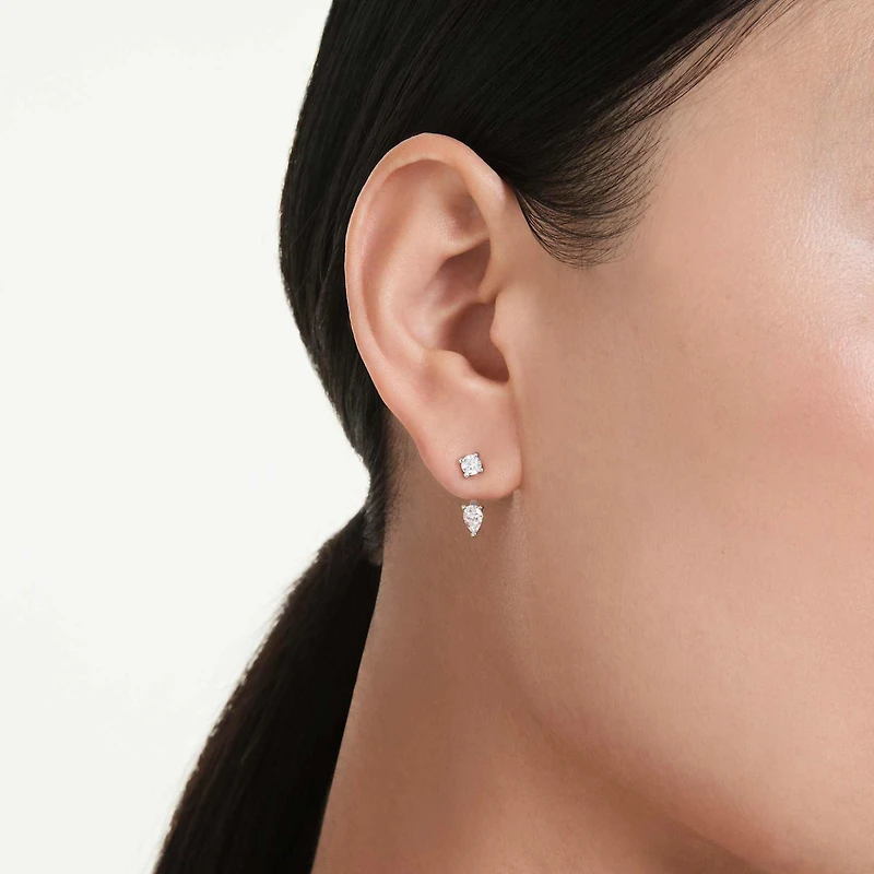 Galaxy earring jackets, Lab-grown diamonds 0.82 ct tw, Mixed shapes, Sterling silver by SWAROVSKI