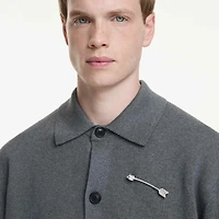 Idyllia brooch, Mixed cuts, Arrow, White, Rhodium plated by SWAROVSKI