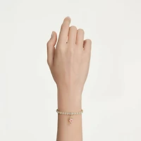 Idyllia charm, Mixed cuts, Heart with key, White, Gold-tone plated by SWAROVSKI