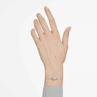 Lifelong bracelet, Pavé, Bow, White, Rhodium plated by SWAROVSKI
