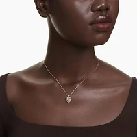 One pendant, Heart cut, Pavé, Heart, Pink, 18K rose gold finish