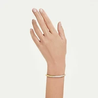 Swarovski Classica bangle, Round cut, White, Sterling silver, 18K gold finish