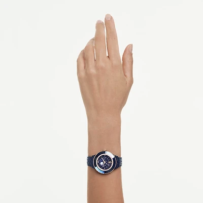 Octea moon watch, Swiss Made, Metal bracelet, Blue, Blue finish