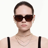 Mesmera necklace, Mixed cuts, White, Gold-tone plated