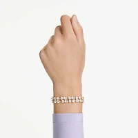 Mesmera bracelet, Mixed cuts, White, 18K gold finish