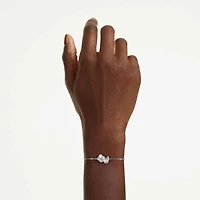 Mesmera bracelet, Mixed cuts, White, Rhodium plated