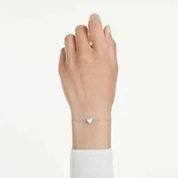 Eternity bracelet, Lab-grown diamonds 0.5 ct tw, Heart shape, Sterling silver by SWAROVSKI