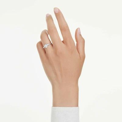 Eternity solitaire ring, Lab-grown diamonds 0.5 ct tw, Heart shape, Sterling silver