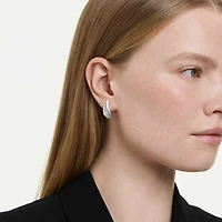 Swarovski Classica drop earrings, Round cut, White, Sterling silver
