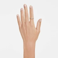 Swarovski Classica band ring, Round cut, White, Sterling silver, 18K gold finish