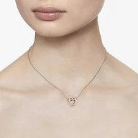 Hyperbola necklace, Round cut, Heart, White, Mixed metal finish