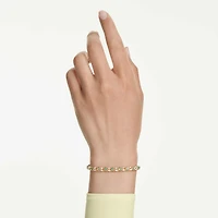 Dextera bracelet, Round cut, Green, 18K gold finish