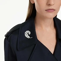 Idyllia brooch, Mixed cuts, Feather, Rhodium plated by SWAROVSKI