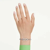 Dextera bracelet, Round cut, White, Rhodium plated by SWAROVSKI