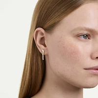 Mesmera drop earrings, Mixed cuts, White, 18K gold finish