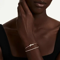 Mesmera bracelet, Mixed cuts, White, 18K gold finish