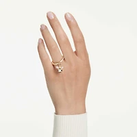 Idyllia motif ring, Mixed cuts, Bee, Multicoloured, 18K gold finish