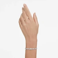 Mesmera bracelet, Marquise cut, White, Rhodium plated