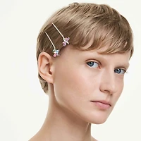 Ariana Grande x Swarovski hair pin, Mixed cuts, Dragonfly, flower, Multicoloured, Rhodium plated by SWAROVSKI