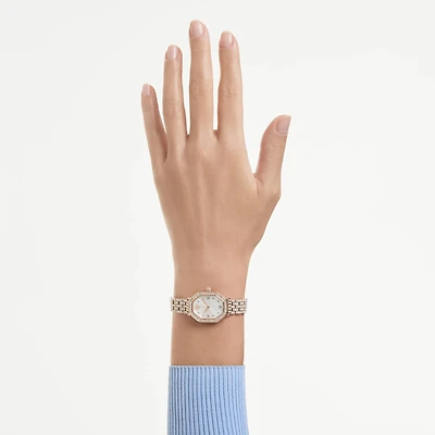 Dextera octagon watch, Swiss Made, Metal bracelet, Rose gold tone, Rose gold-tone finish