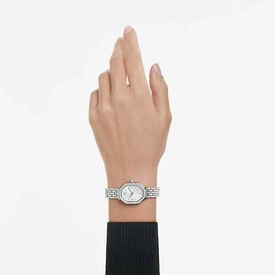 Dextera octagon watch, Swiss Made, Metal bracelet, Silver tone, Stainless steel