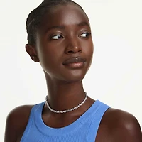 Dextera necklace, Round cut, White, Stainless steel by SWAROVSKI