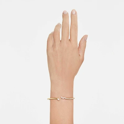 Mesmera bangle, Mixed cuts, White, 18K gold finish