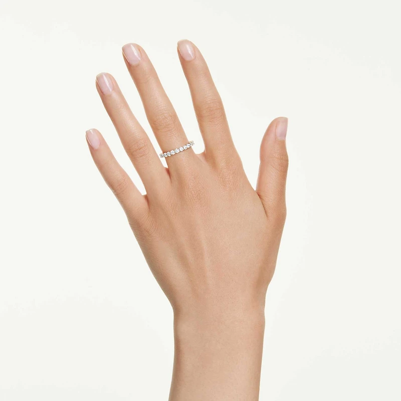 Matrix Vittore band ring, Round cut, White, Gold-tone plated by SWAROVSKI