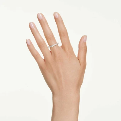 Matrix Vittore band ring, Round cut, White, Gold-tone plated