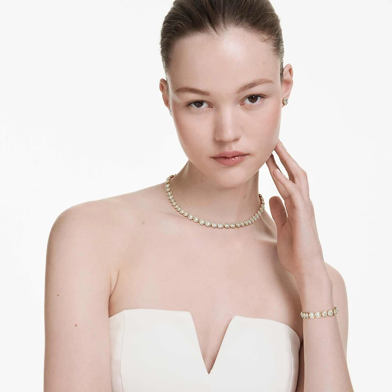 Una Angelic set, Set (3), Round cut, White, 18K gold finish