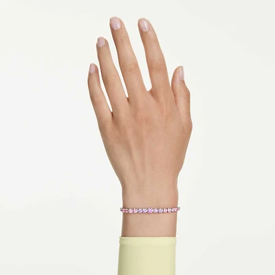 Matrix bracelet, Gradient of round cuts, Multicolored, Rhodium plated