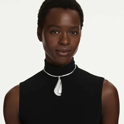 Swarovski Classica necklace, Statement, Round cut, White, Sterling silver