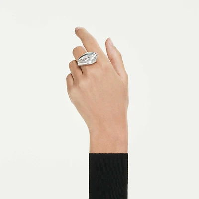 Swarovski Classica cocktail ring, Statement, Round cut, White, Sterling silver