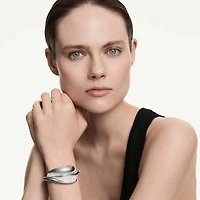 Swarovski Classica bangle, Statement, Round cut, White, Sterling silver