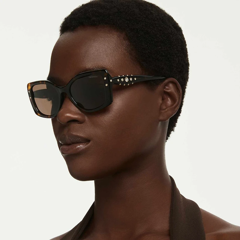 Sunglasses, Pillow shape, SK6058U, Brown by SWAROVSKI