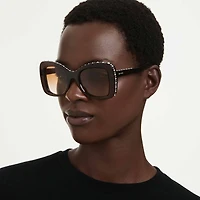 Sunglasses, Butterfly shape, SK6062U, Brown by SWAROVSKI