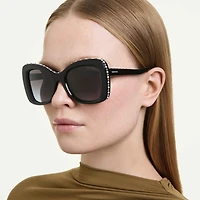 Sunglasses, Butterfly shape, SK6062U, Black by SWAROVSKI