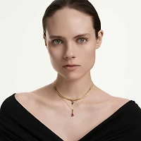 Imber layered necklace, Mixed cuts, Multicoloured, 18K gold finish