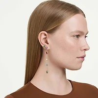 Imber drop earrings, Mixed cuts, Multicoloured, 18K gold finish