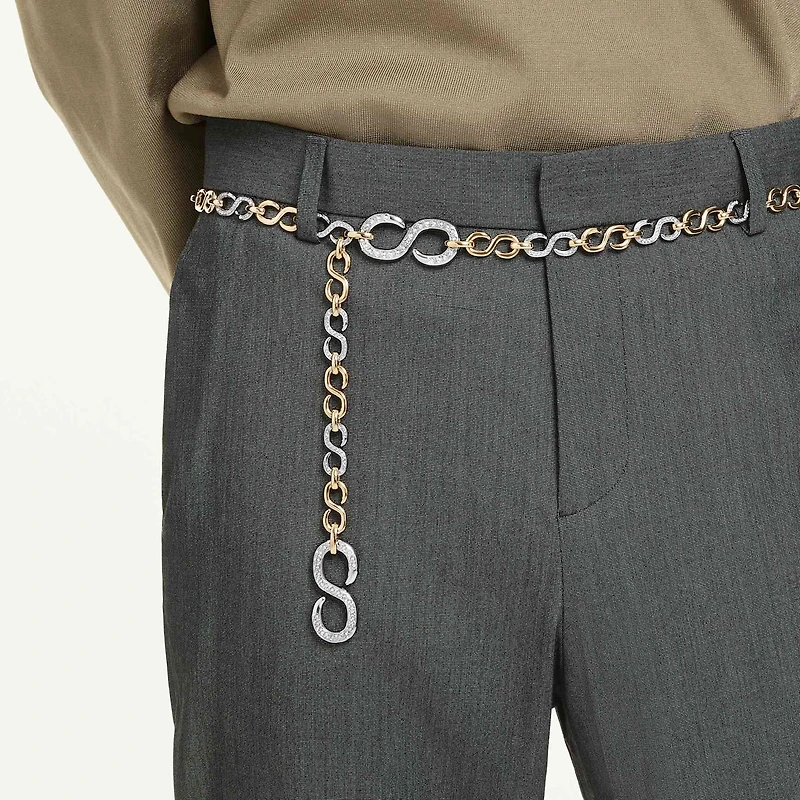 Dextera waist belt, White, Mixed metal finish by SWAROVSKI