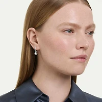 Chroma drop earrings, Mixed cuts, Star, White, Rhodium plated