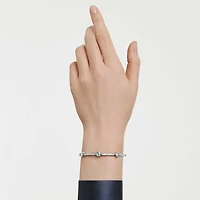 Chroma bangle, Mixed cuts, Star, White, Rhodium plated