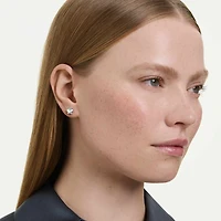 Chroma earrings, Mixed cuts, Star, White, Rhodium plated