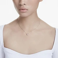Stilla pendant, Square cut, Pink, 18K rose gold finish