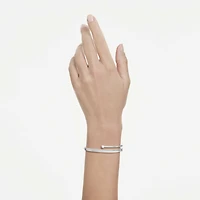 Fresh bangle, Round cut, White, Rhodium plated